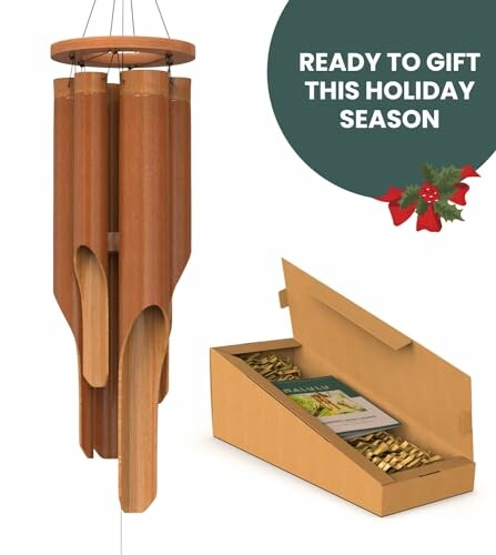 Bamboo wind chime with gift box.