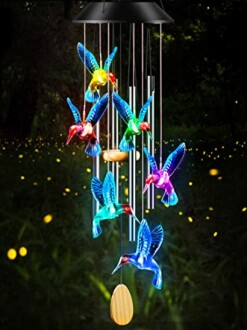 Hummingbird Solar Wind Chimes