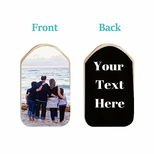 Custom photo engraved plaque with front and back view.