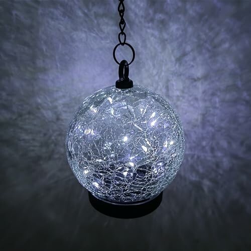 Hanging glass light ball with LED lights