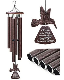 Sympathy Wind Chimes with Hummingbird