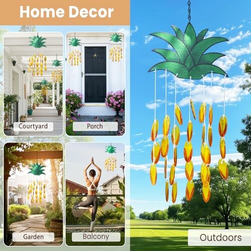 Pineapple wind chime used in courtyard, porch, garden, balcony.