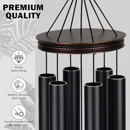 Wind chimes with sturdy nylon strings and durable aluminum tubes