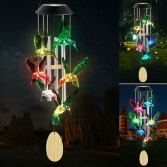 Six Foxes Solar Hummingbird Wind Chimes