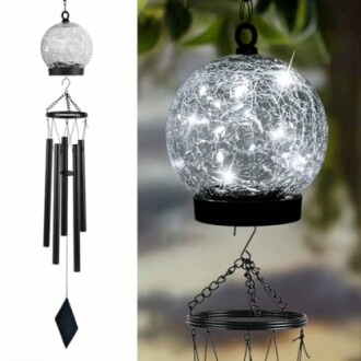 SUNNYPARK Solar Hanging Glass Ball Wind Chimes