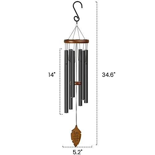 Wind chime with dimensions labeled.